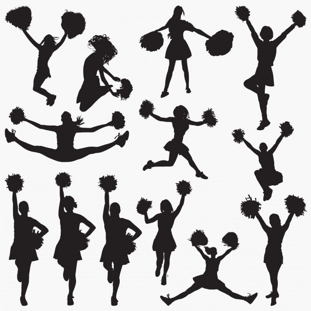 626x626 Cheerleader Vector Silhouettes Vector Premium Download