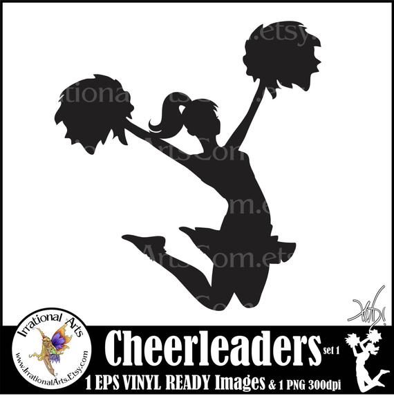 570x586 Cheerleader Silhouette Png Vector Vinyl Ready Etsy