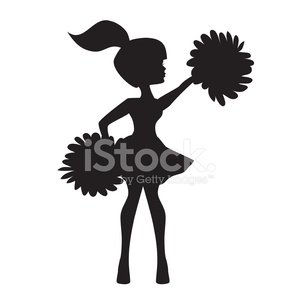 299x300 Cheerleader Silhouette Vector Illustration Premium Clipart