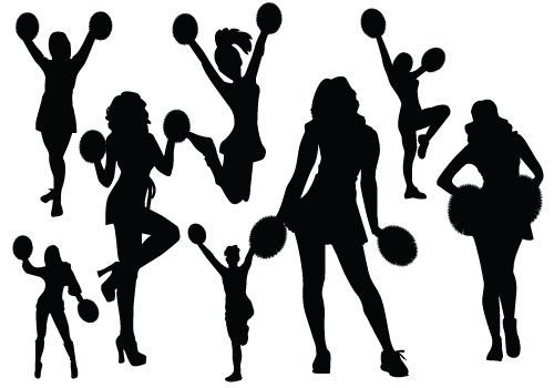 500x350 Cheerleader Silhouette Vector Holiday Vector Graphics