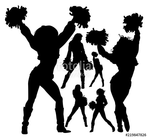 Cheerleader Silhouette Vector Free at Vectorified.com | Collection of ...