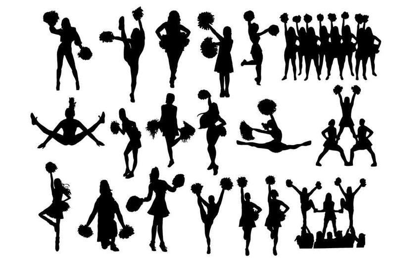794x529 Cheerleader Cheerleader Clip Art Cheerleader Vector Etsy