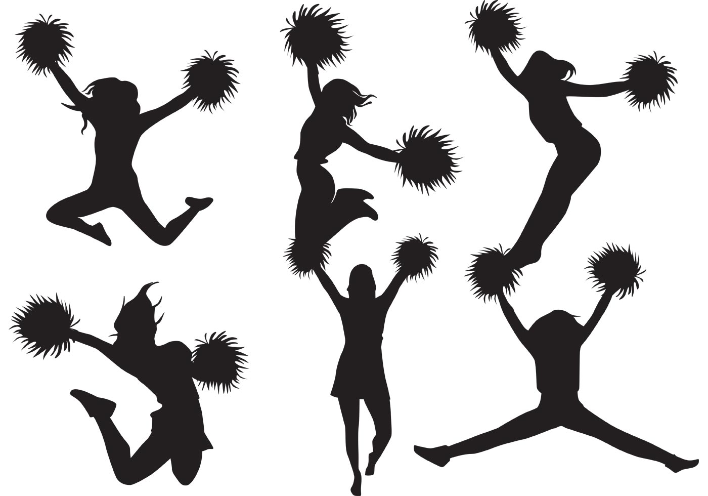 1400x980 Cheerleader Silhouette Free Vector Art