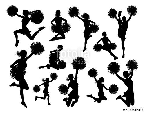 500x389 Cheerleader Silhouettes Stock Image And Royalty Free Vector