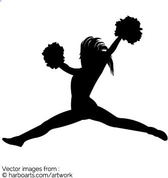335x355 Cheerleader Graphic Group With Items