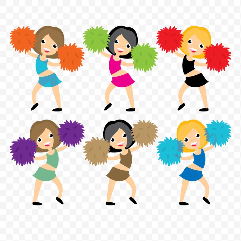 800x800 Cheerleading Cheerleader Pom Pom Euclidean Vector, Png