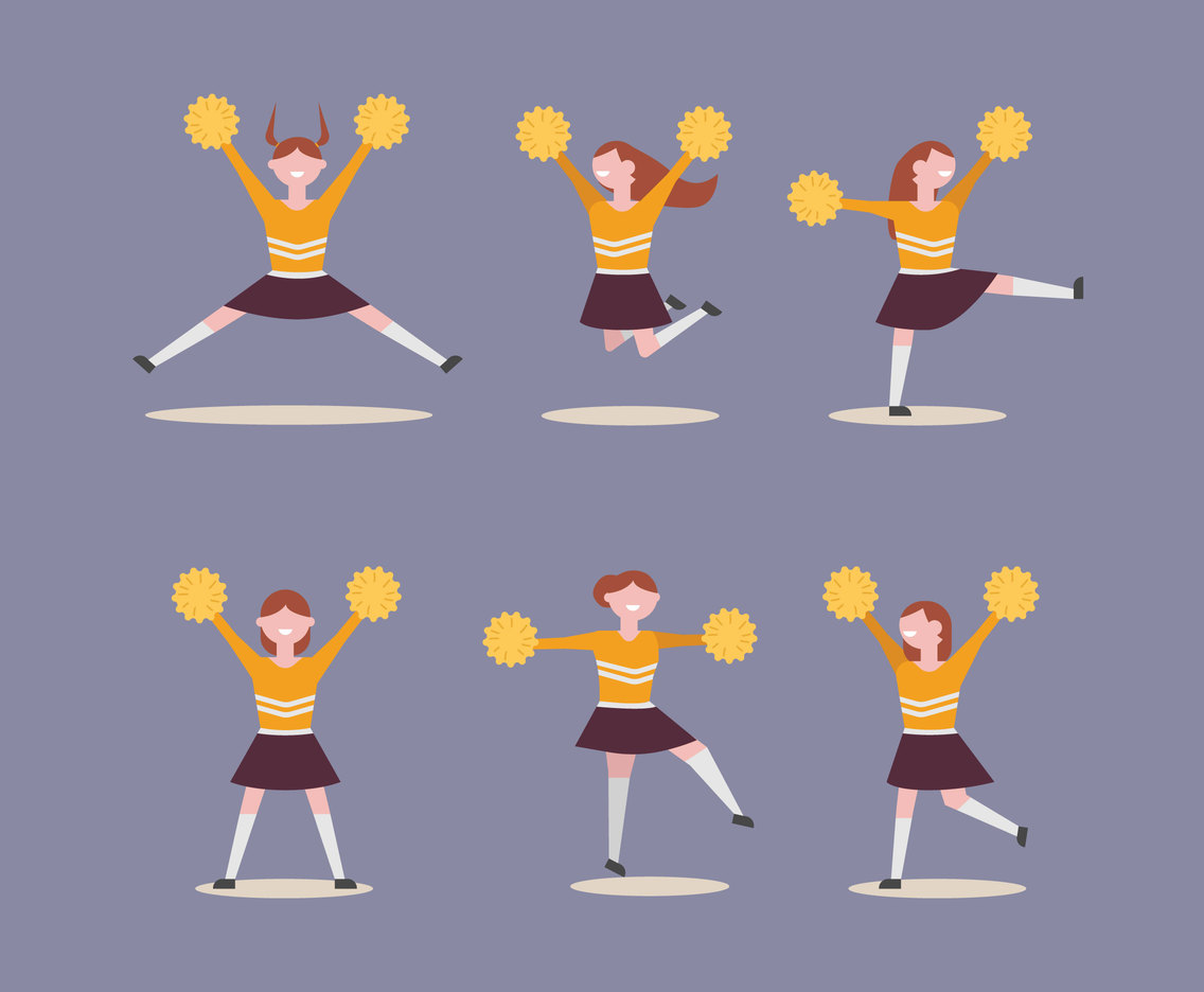 1136x936 Fun Cheerleaders Vector Vector Art Graphics