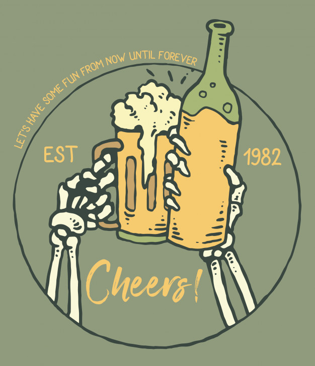 Vector Illustration Of Skull Hand Cheers Vector Premium Download 626x729 Vector Illustration Of Skull Hand Cheers Vector Premium Download