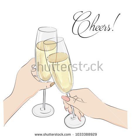 450x470 Cheers Vector Illustration Glasses With Champagne Alcohol