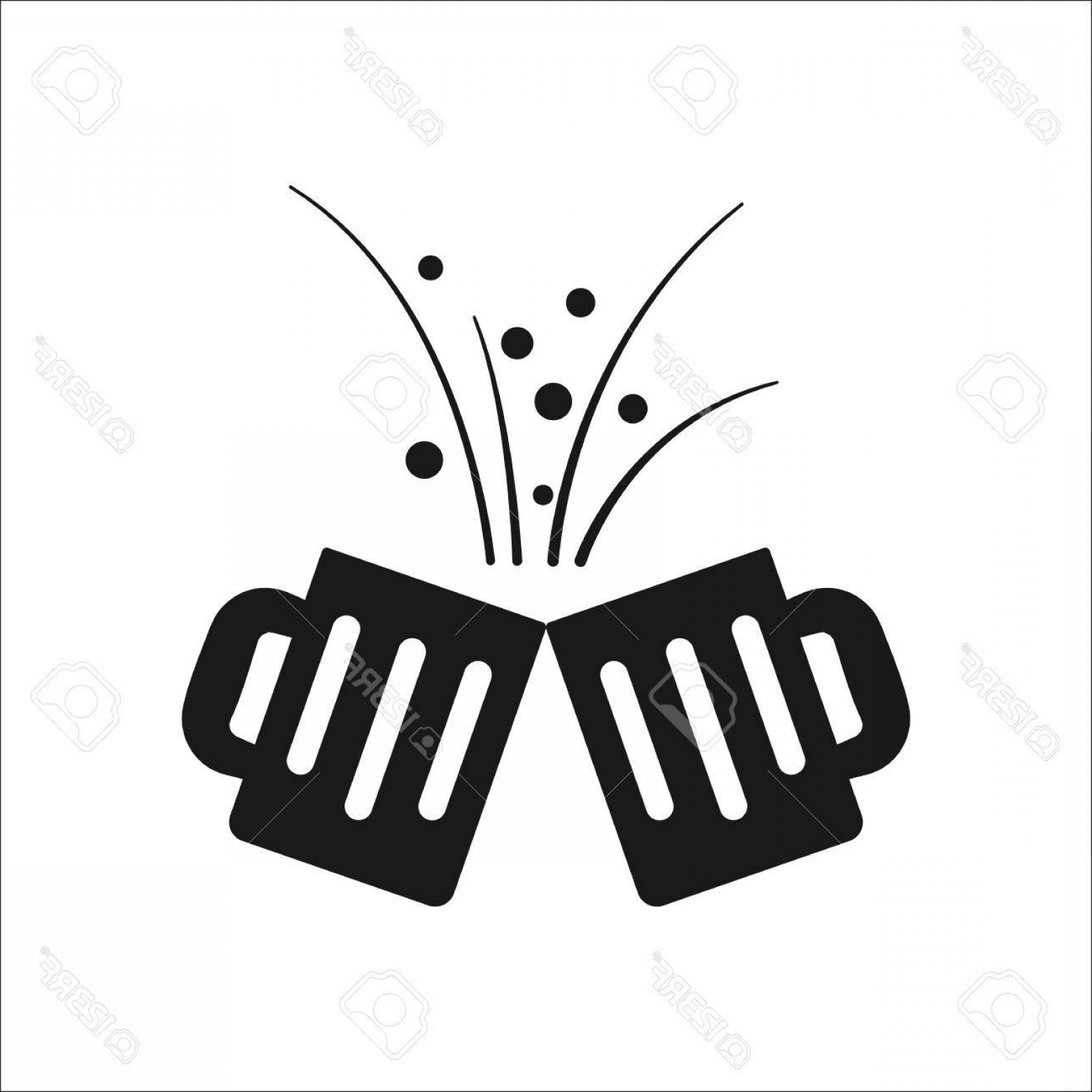 1560x1560 Photostock Vector Cheers Beer Glasses Symbol Sign Simple Icon