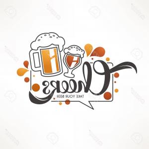 300x300 Photostock Vector Cheers Vector Illustration With Draft Beer Mugs