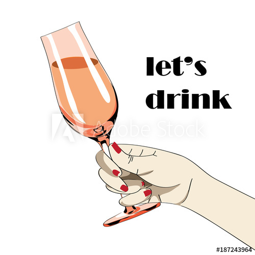 500x500 Womens Hand Holding The Glass With Drink Cheers Vector