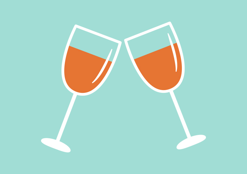 800x566 Cheers Glasses Flat Vector