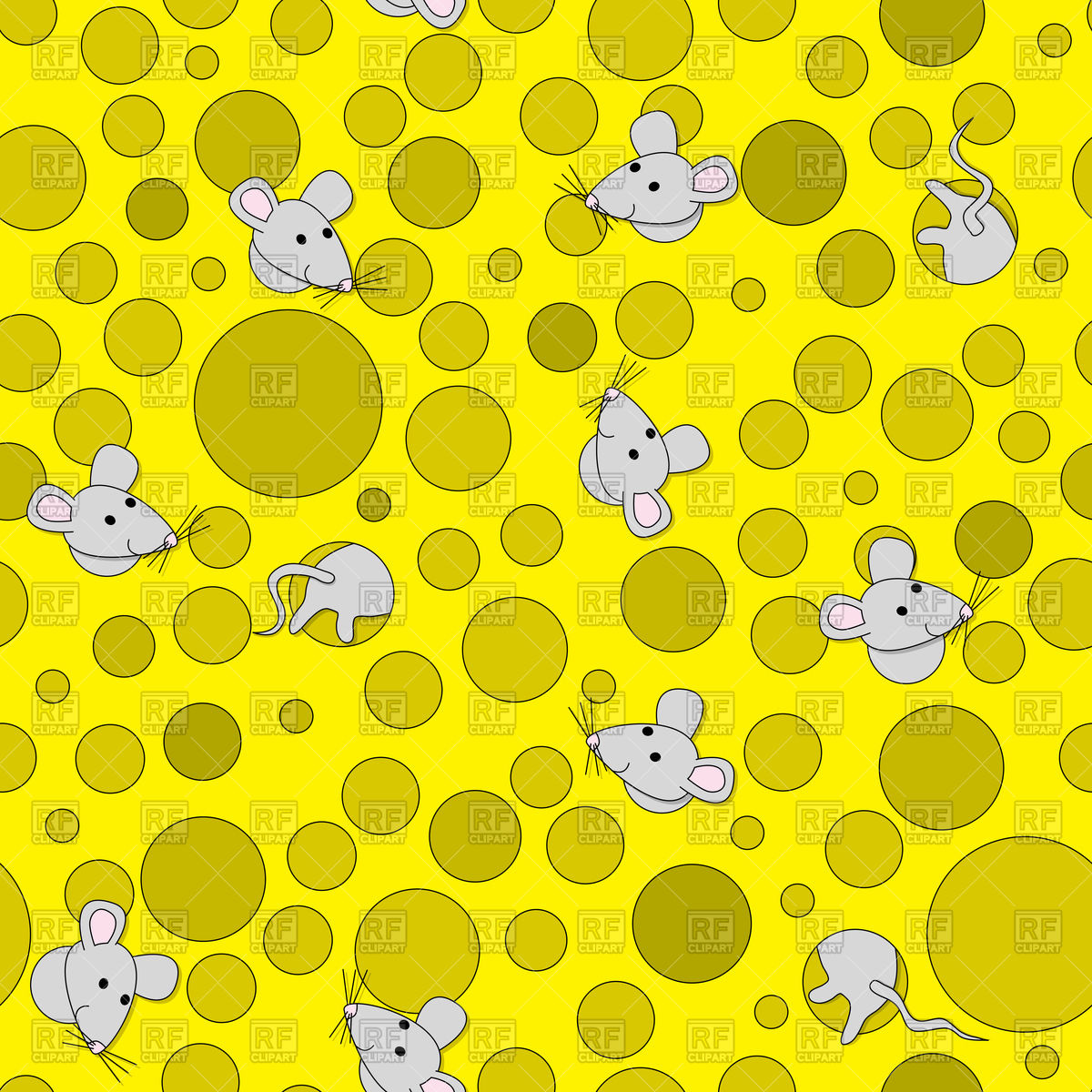 Seamless Illustrated Pattern Made Of Mice Hiding In Cheese Vector 1200x1200 Seamless Illustrated Pattern Made Of Mice Hiding In Cheese Vector
