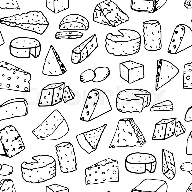 Seamless Vector Pattern With Types Of Cheese 800x800 Seamless Vector Pattern With Types Of Cheese