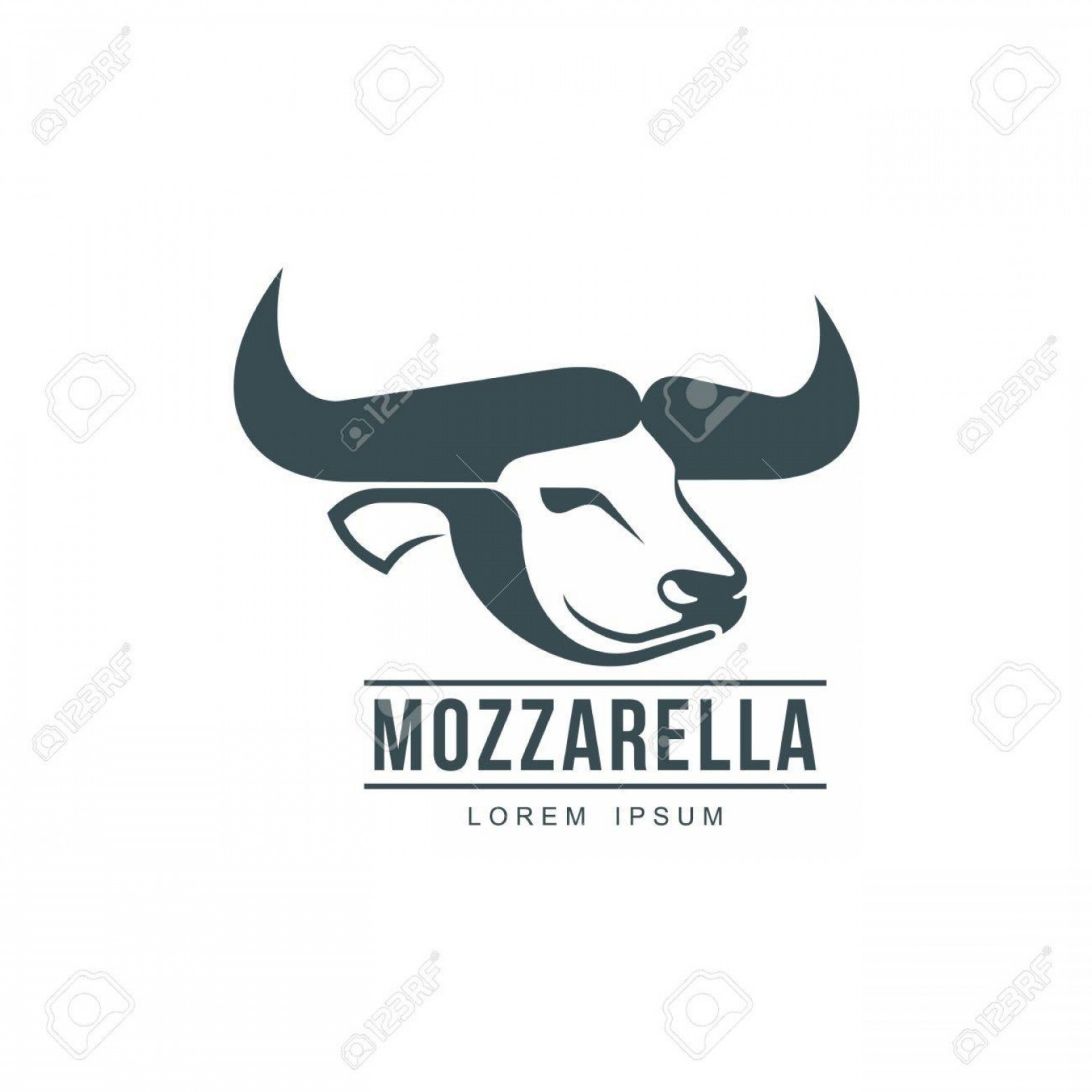 1872x1872 Photostock Vector Buffalo Mozzarella Italian Cheese Brand Logo