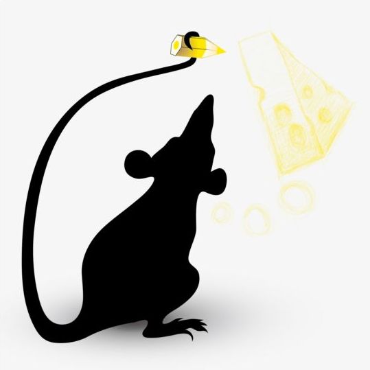 539x539 Silhouette Mouse And Cheese Vector Free Download