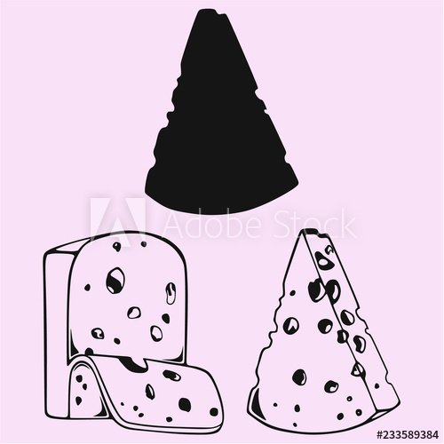 500x500 Cheese Vector Silhouette Isolated