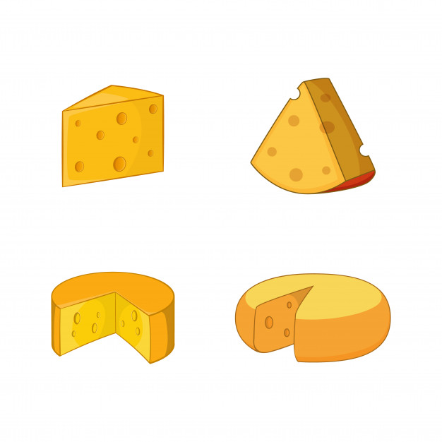 626x626 Cheese Element Set Cartoon Set Of Cheese Vector Elements Vector