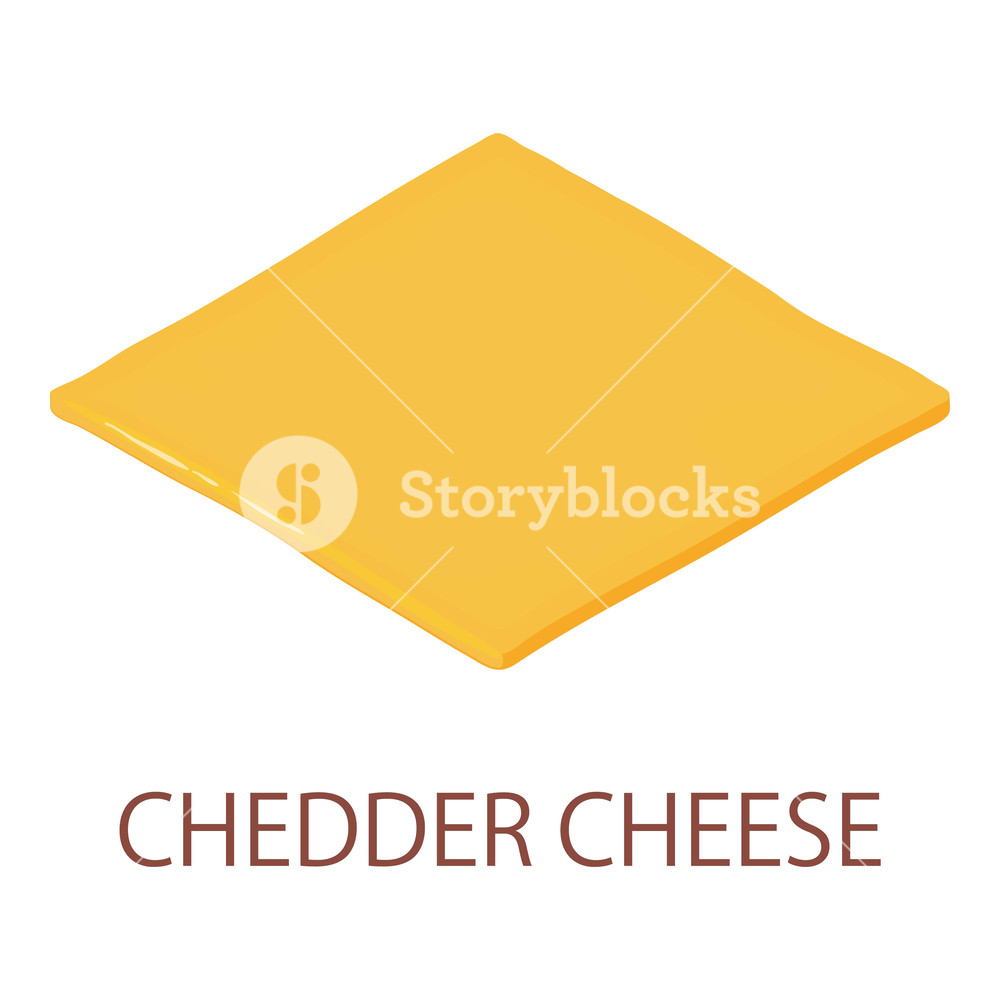 1000x1000 Cheddar Cheese Icon Isometric Illustration Of Cheddar Cheese