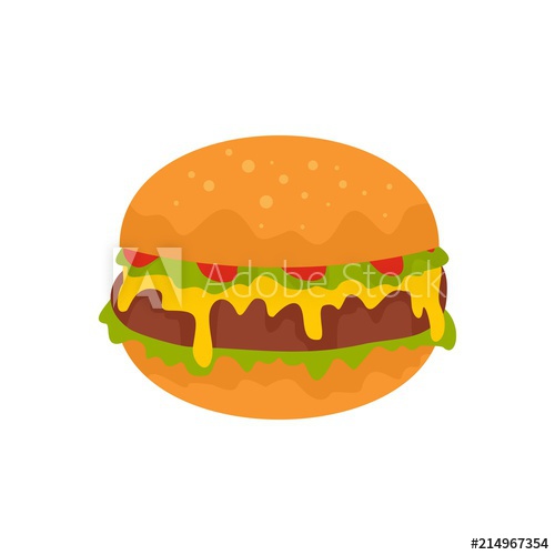 500x500 Cheeseburger Icon Flat Illustration Of Cheeseburger Vector Icon