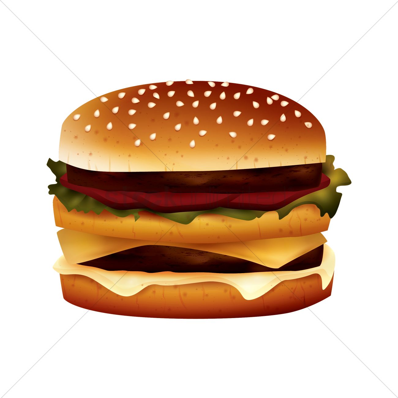 1300x1300 Double Cheeseburger Vector Image