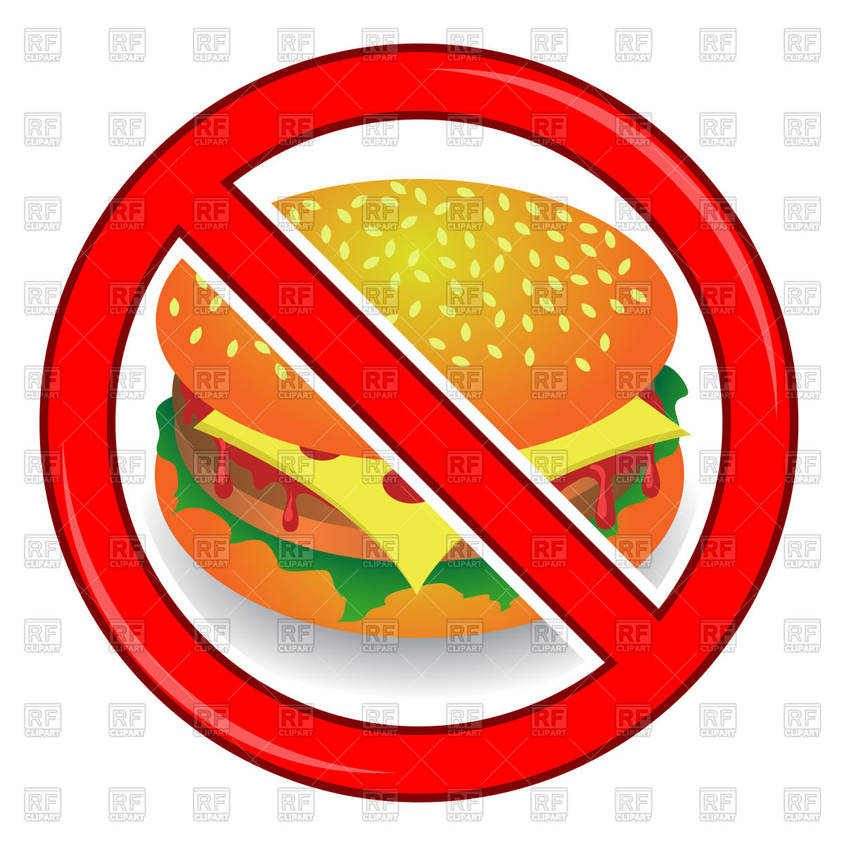 1200x1200 No Cheeseburger Sign Vector Image Of Food And Beverages