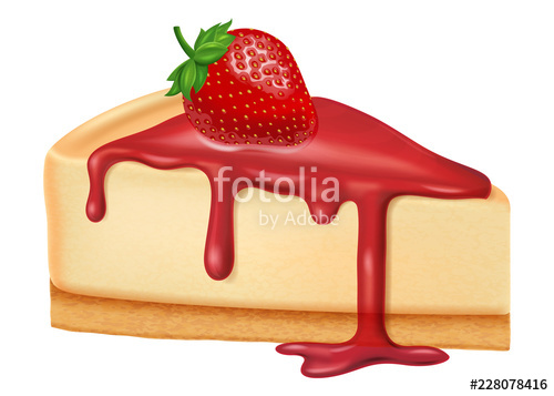 500x357 Cheesecake With Strawberry Jam And Strawberry Berry Vector