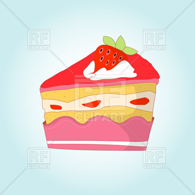 400x400 Piece Of Strawberry Cheesecake Vector Image Of Food And Beverages