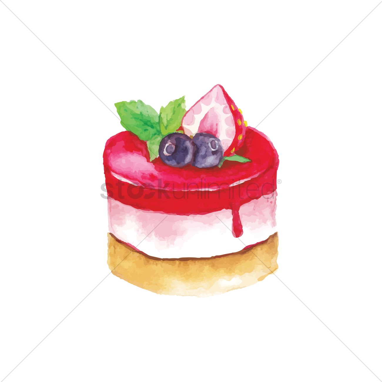1300x1300 Strawberry Cheesecake Vector Image