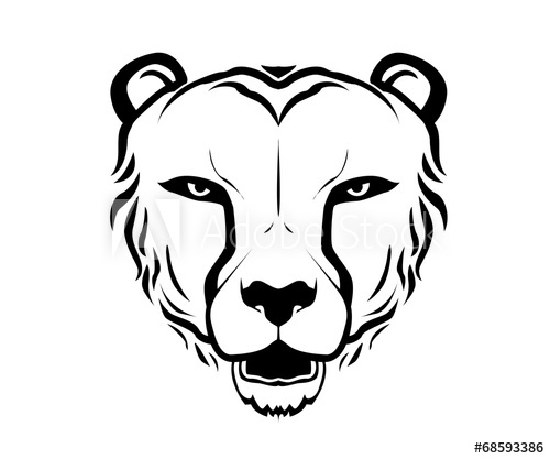 Cheetah Head Silhouette Vector 500x417 Cheetah Head Silhouette Vector