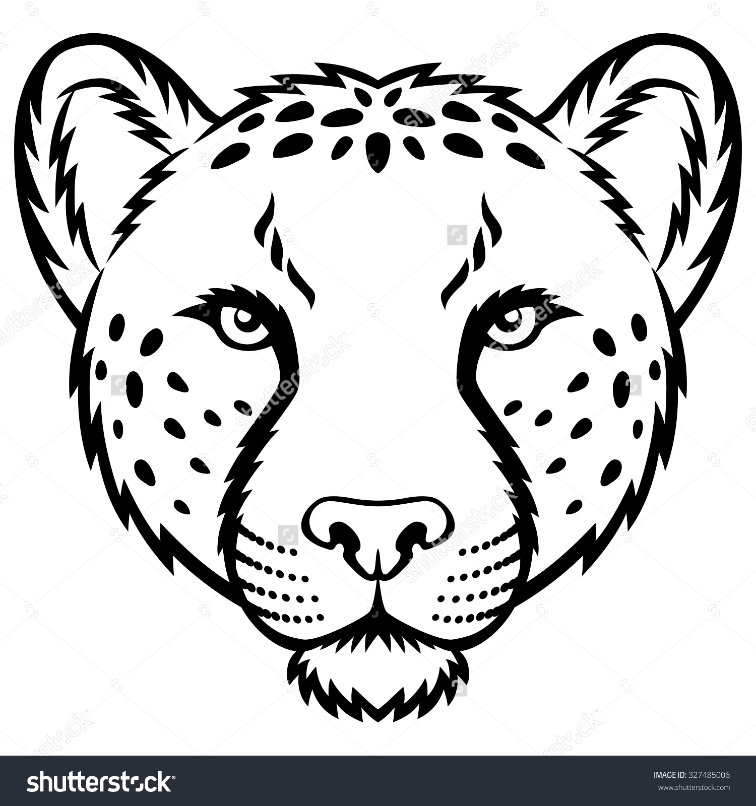 Cheetah Face Clipart Black And White 1500x1600 Cheetah Face Clipart Black And White