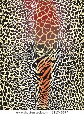 343x470 Vector Art Illustration Printing Wild Animal Pattern Background