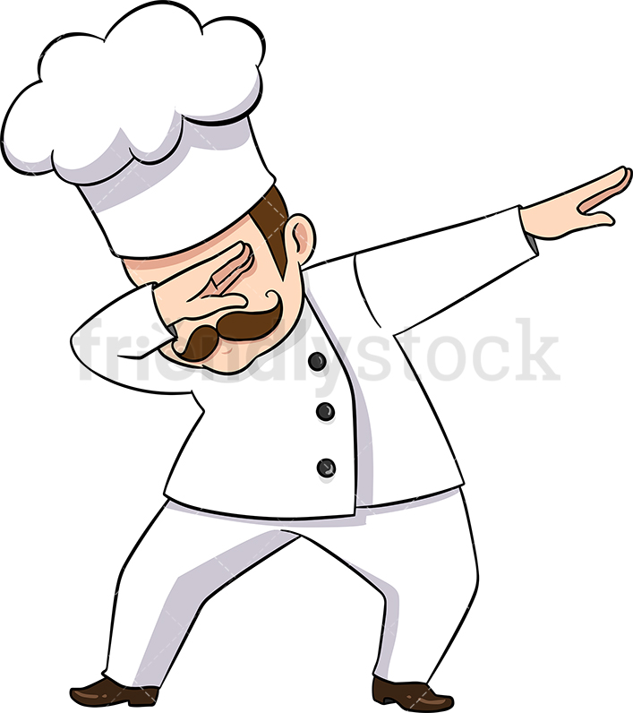Dabbing Chef Cartoon Vector Clipart 707x796 Dabbing Chef Cartoon Vector Clipart