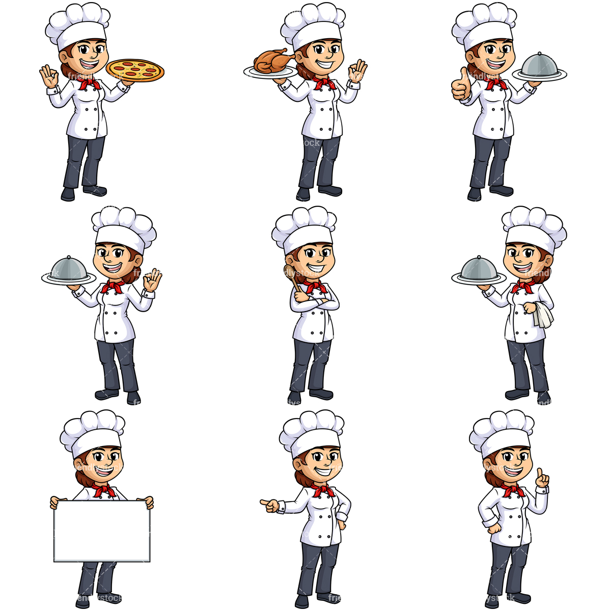 Female Chef Cartoon Vector Clipart 1200x1200 Female Chef Cartoon Vector Clipart