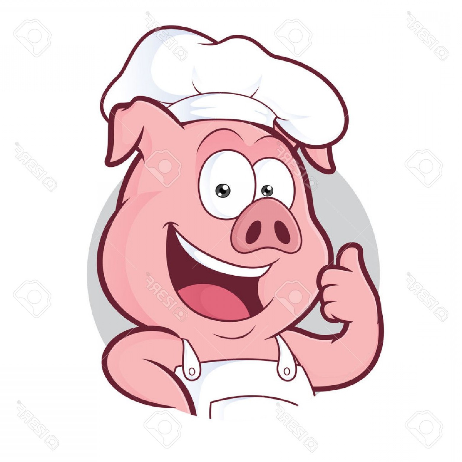 Photostock Vector Pig Chef Giving Thumbs Up In Round Frame 1560x1560 Photostock Vector Pig Chef Giving Thumbs Up In Round Frame