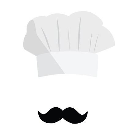 450x450 White Cook Hat, Chef Hat With Black Mustache Cook Hat Vector Icon