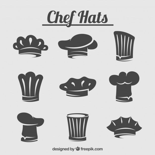626x626 Pack Of Chef Hat Silhouettes Free Vector Lion Restaurant Hats
