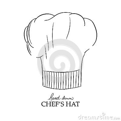 400x400 Chef's Hat Vector Illustration, Hand Drawn Chef Uniform In Black