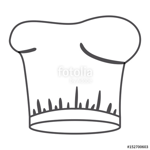 500x500 Monochrome Silhouette With Chef Hat Vector Illustration Stock