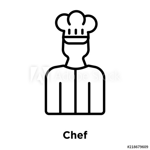 500x500 Chef Icon Vector Isolated On White Background, Chef Sign Thin