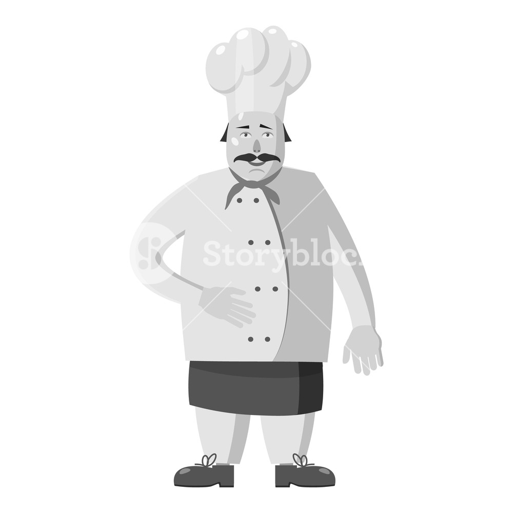 1000x1000 Chef Icon Gray Monochrome Illustration Of Chef Vector Icon