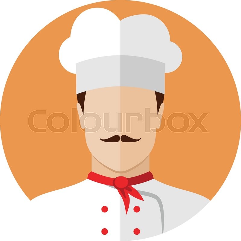 800x800 Professional Chef Icon Flat Design Stock Vector Colourbox