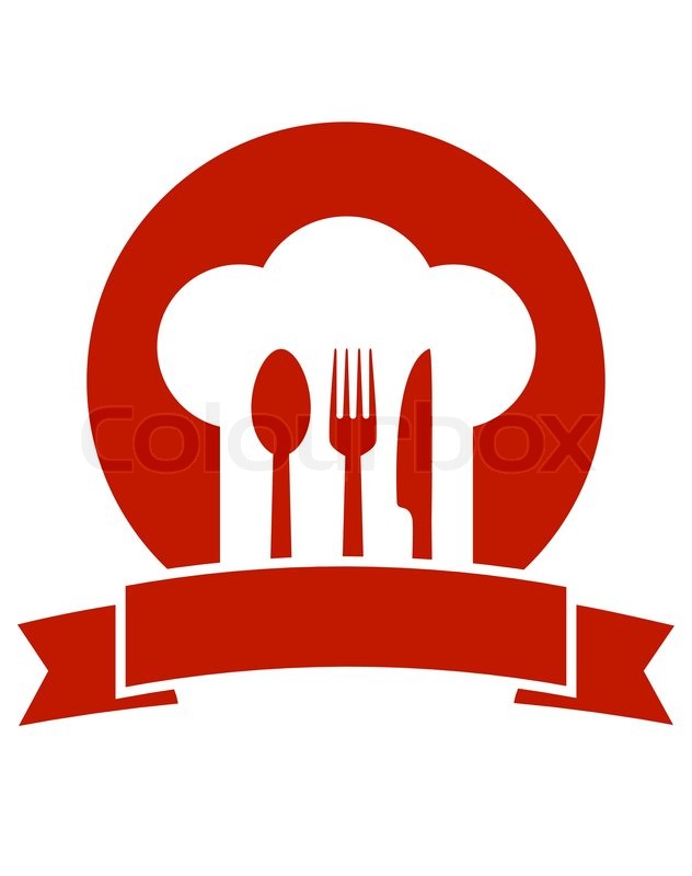 632x800 Red Restaurant Icon With Ribbon Chef Stock Vector Colourbox