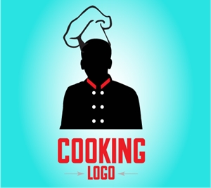 300x268 Silhouette Chef Cafe Logo Vector