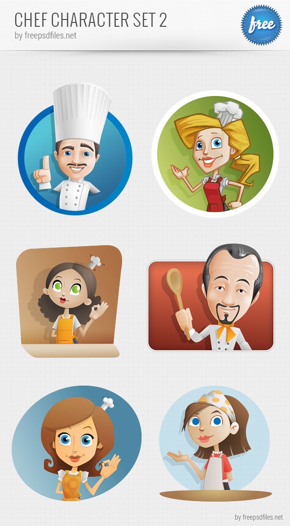 594x1079 Chef Vector Character Set
