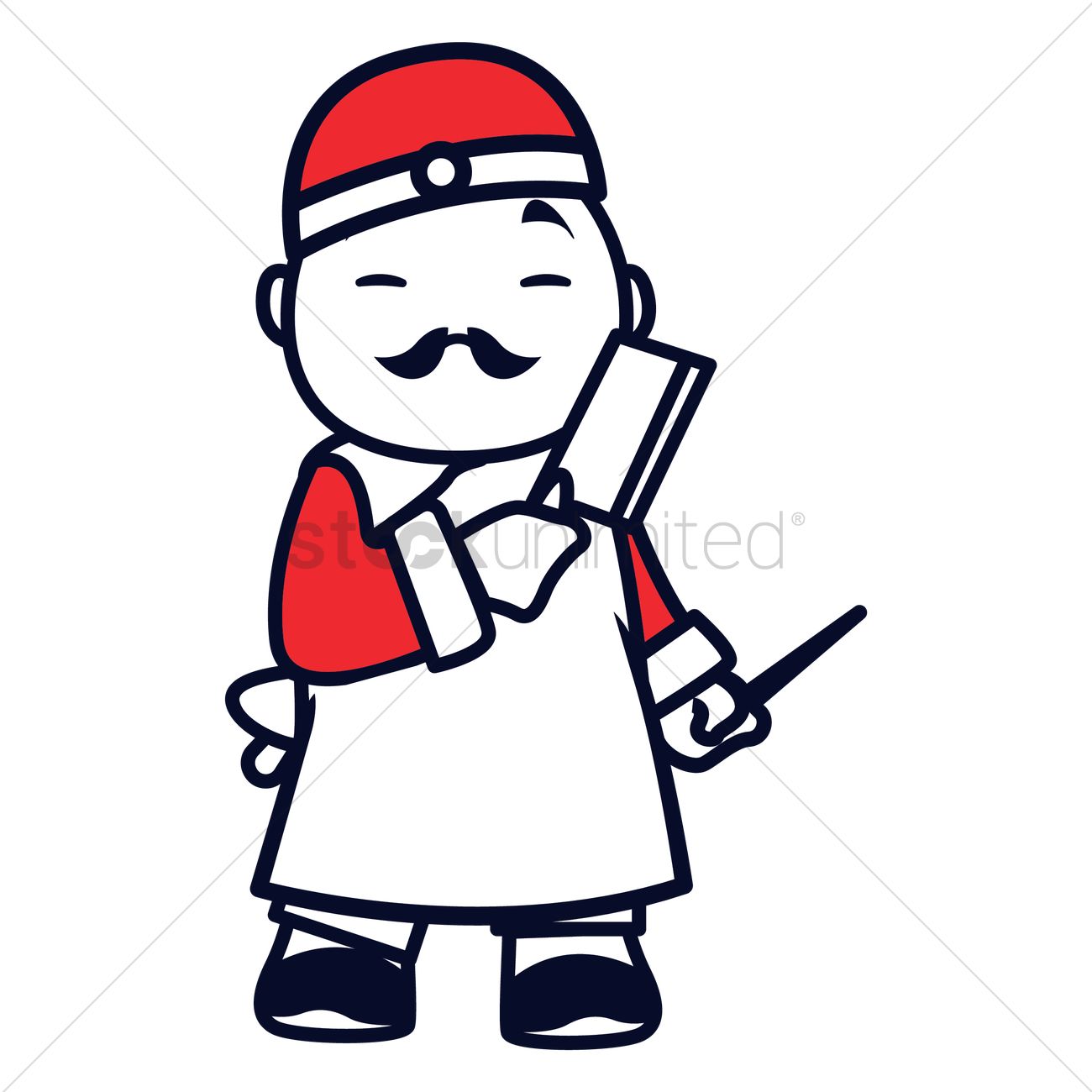 1300x1300 Chinese Chef Vector Image