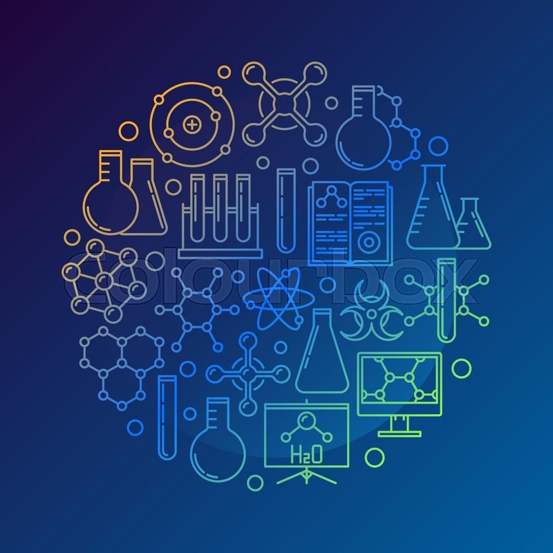 800x800 Chemistry Concept Symbol On Dark Blue Stock Vector Colourbox