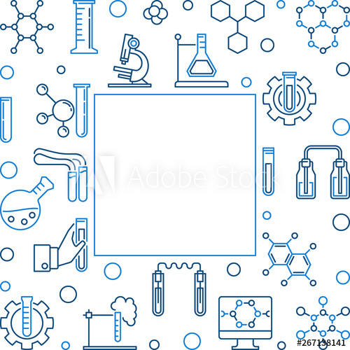 500x500 Chemistry Creative Outline Square Vector Frame Chemical