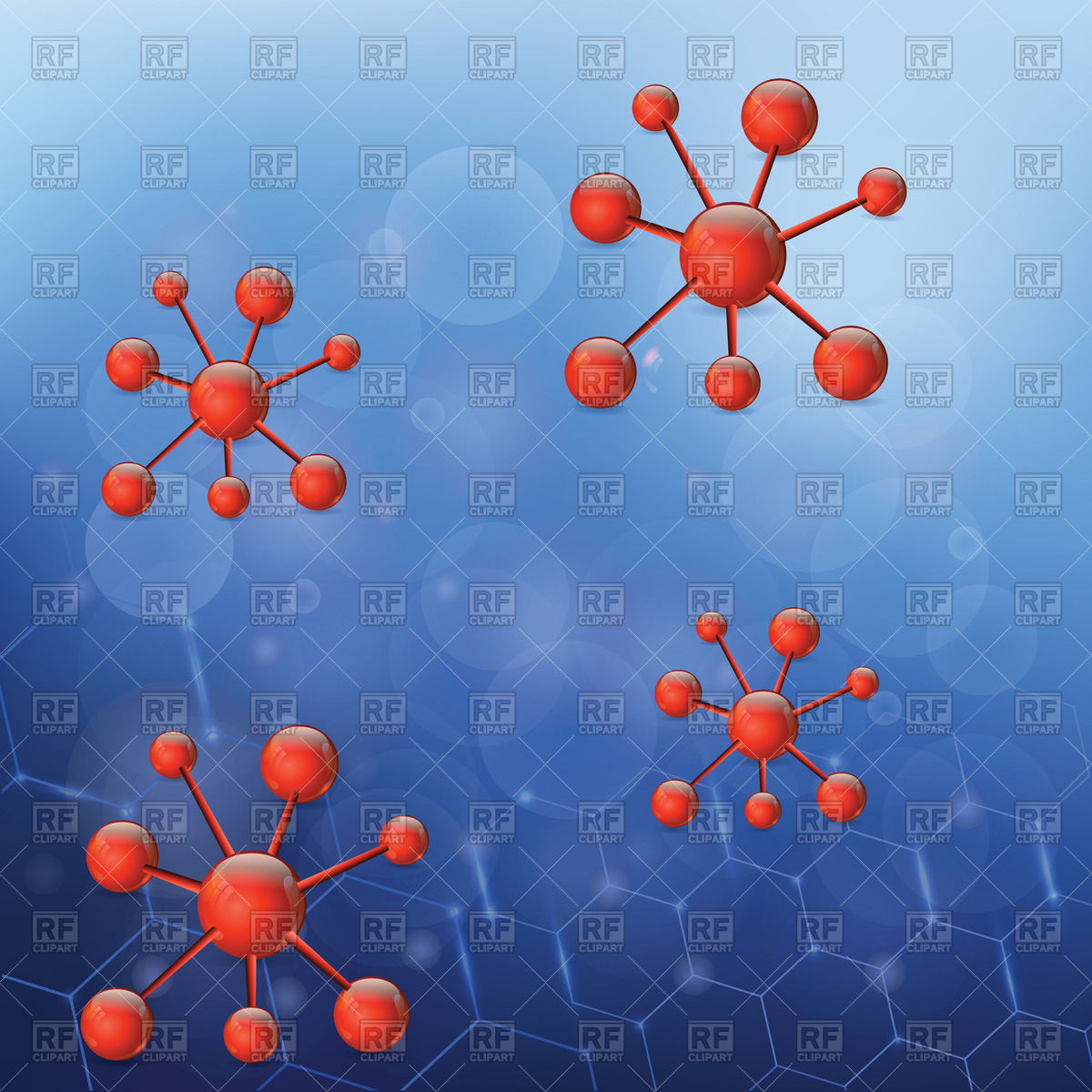 1200x1200 Red Molecules On Chemical Background Vector Image Of Backgrounds